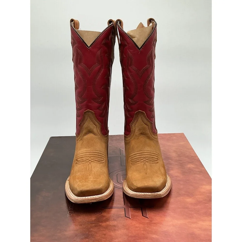 Circle G J7102 Girls 2.5 Honey Red Embroidered Square Toe Western Boots ebay252